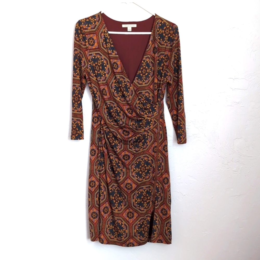 41 Hawthorn Women's Wrap Gathered Style Dress w/ Zip Side Size Medium